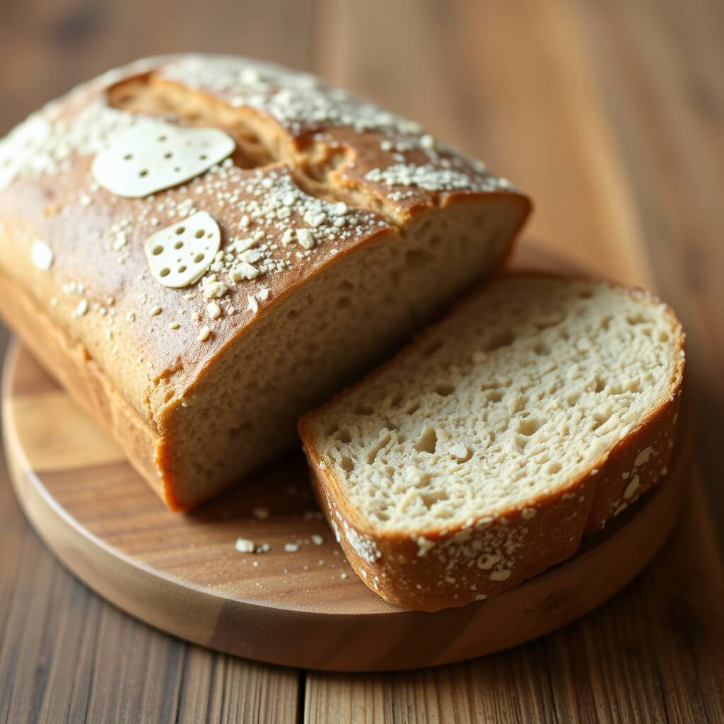 조각을 낸 통밀빵