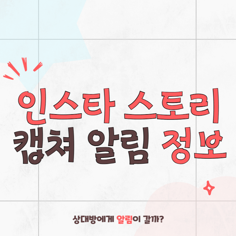 인스타 스토리 캡쳐 알림