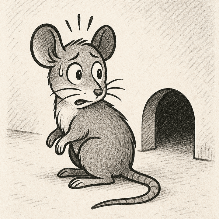 집에 나타난 쥐가 당황하는 모습