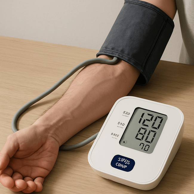 혈압 재는 모습