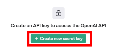 + Create new secret key 버튼