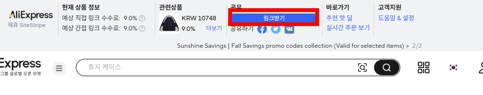 알리 제휴 Sitestripe