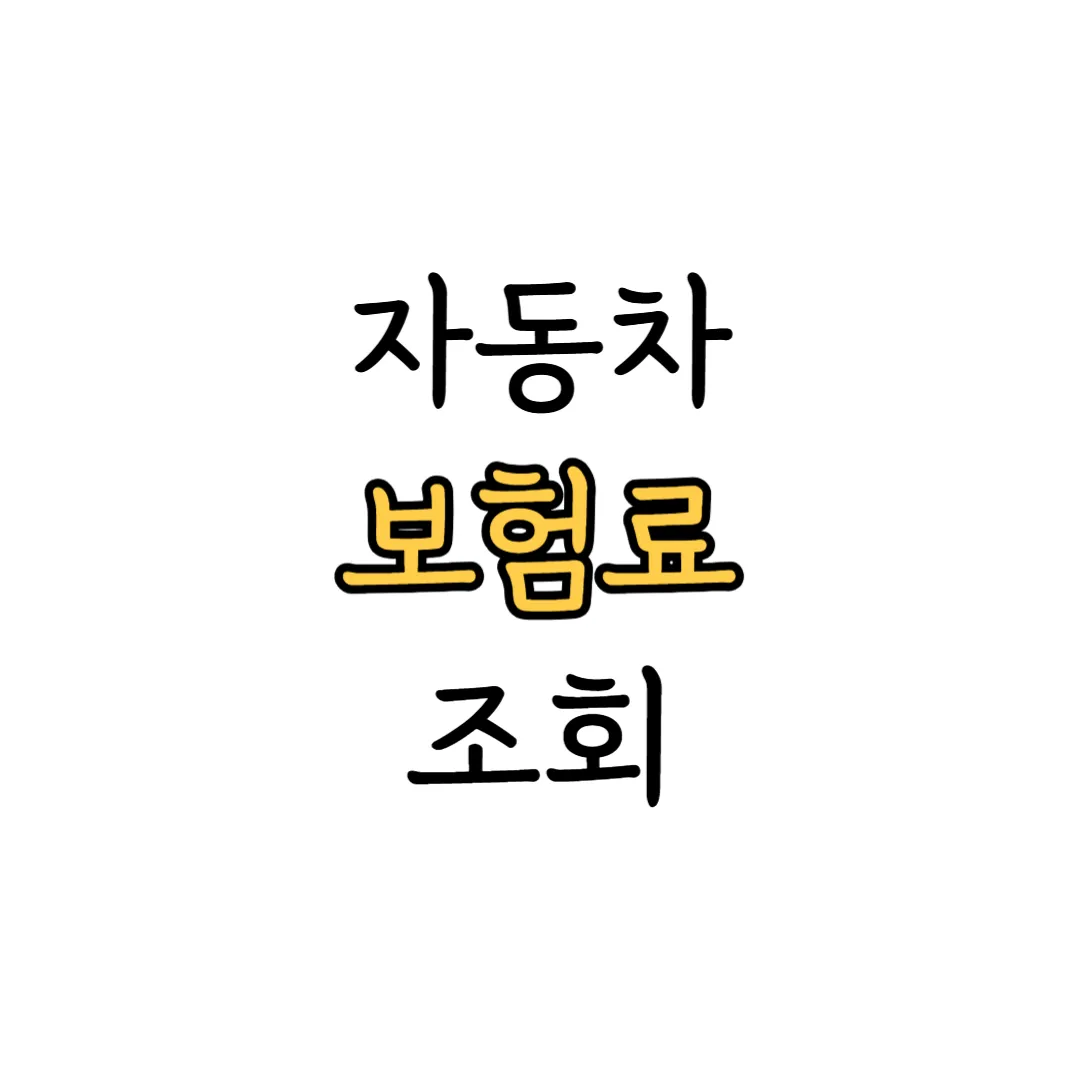 자동차 보험료 조회 표지 이미지