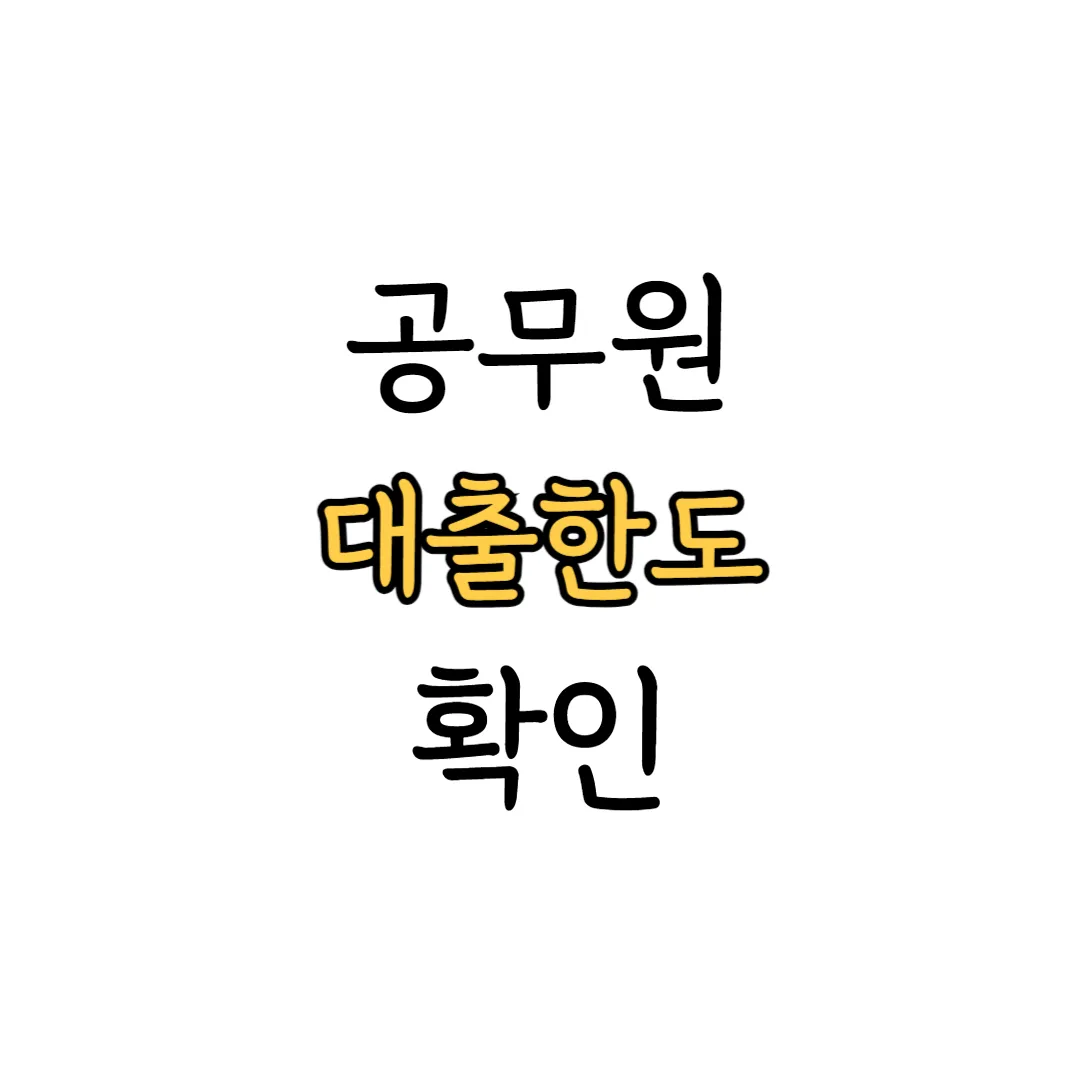 공무원-대출 한도 표지 이미지
