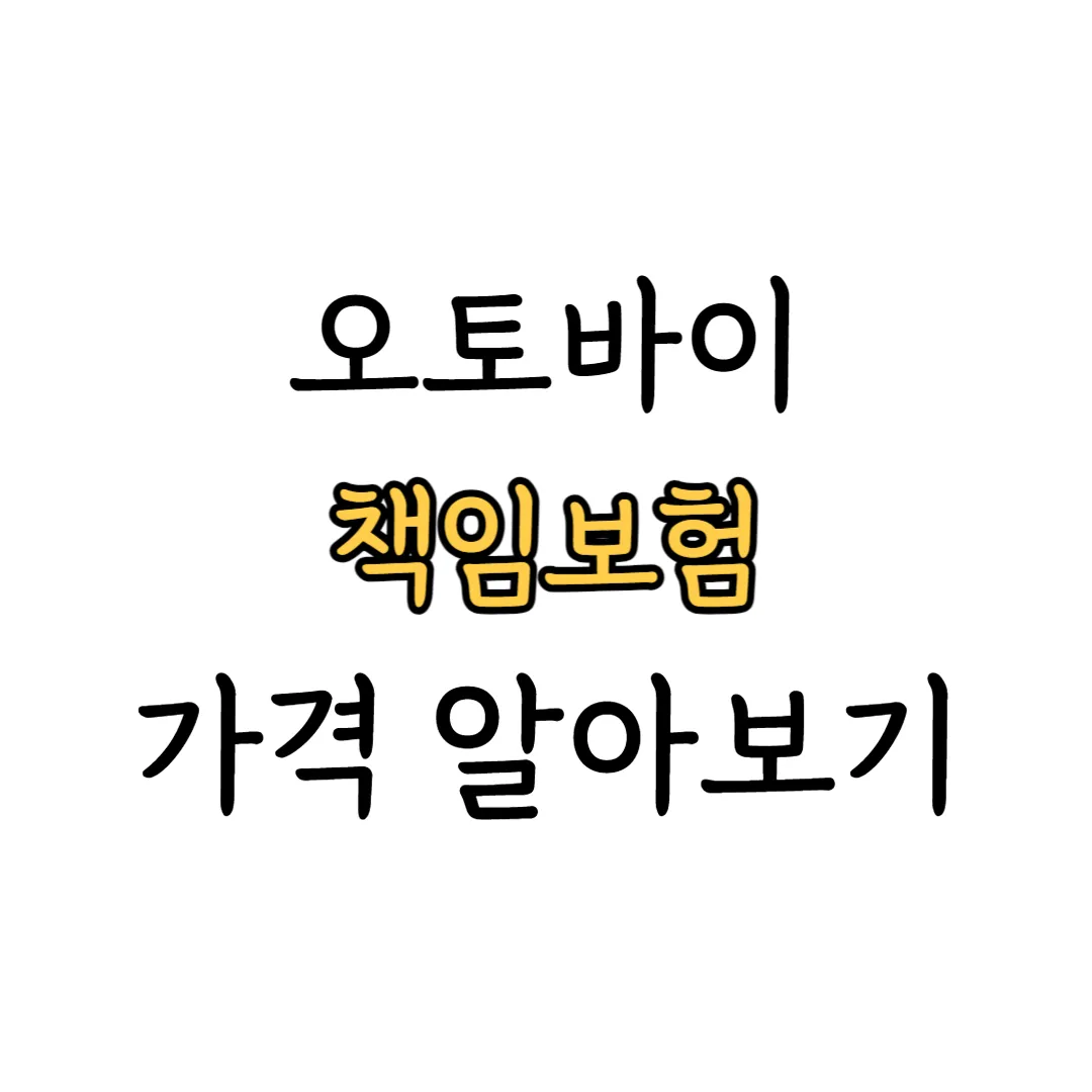 오토바이 책임보험 가격 표지 이미지