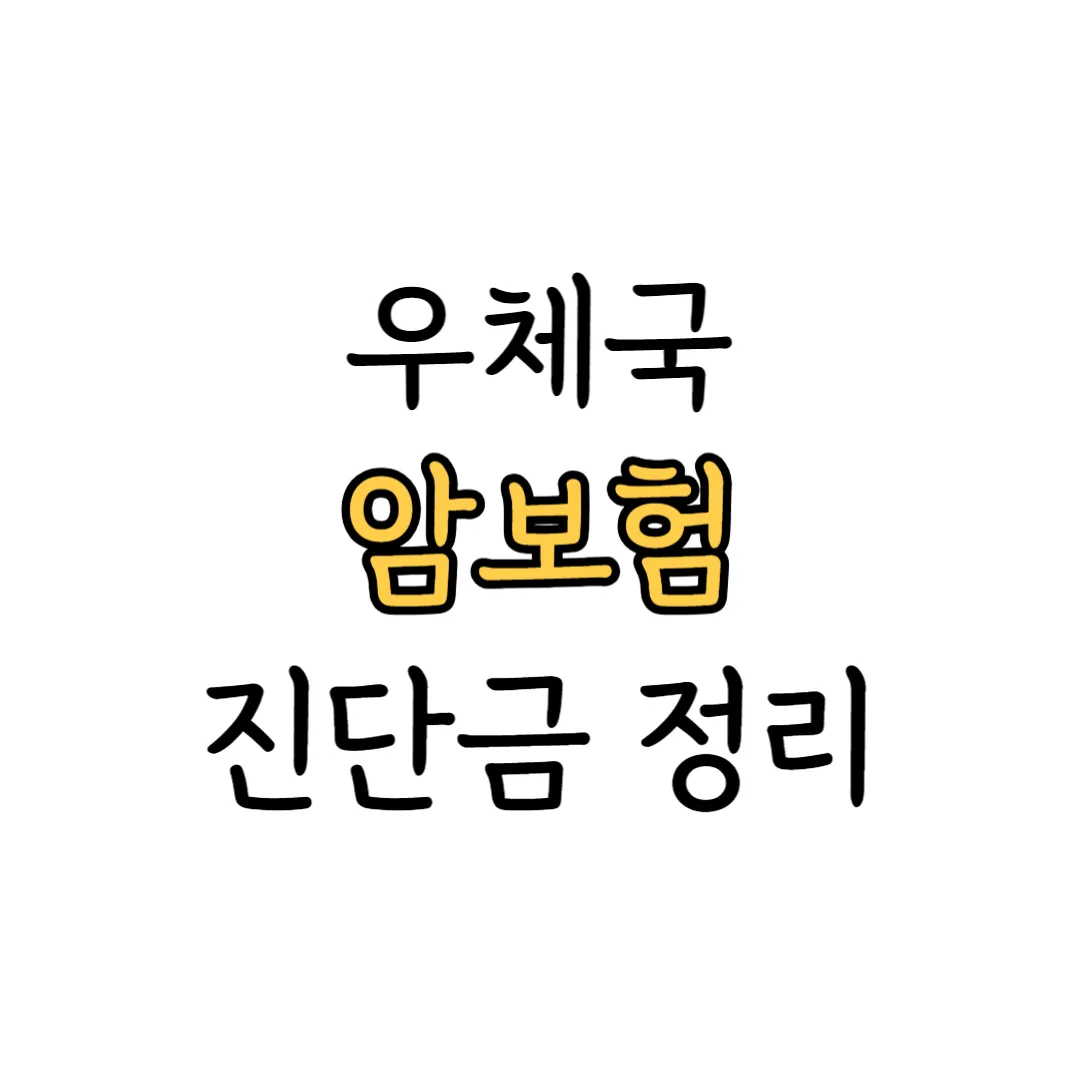 우체국 암보험 진단금 안내 이미지