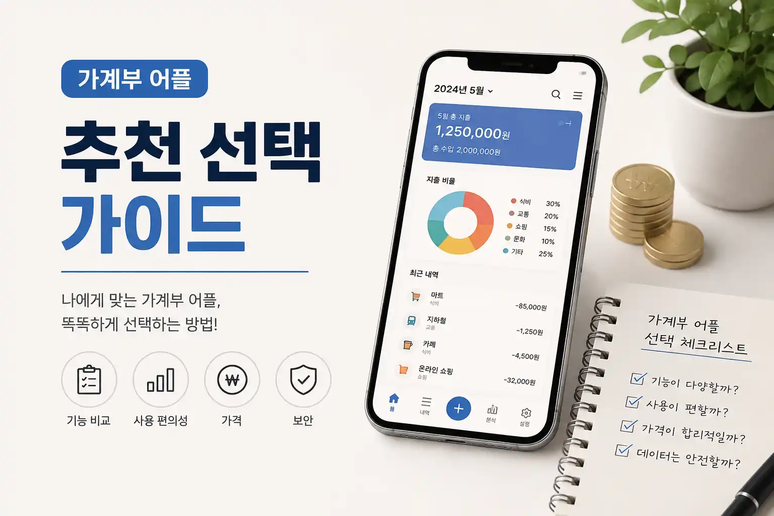 가계부 어플 추천 선택 가이드 배너