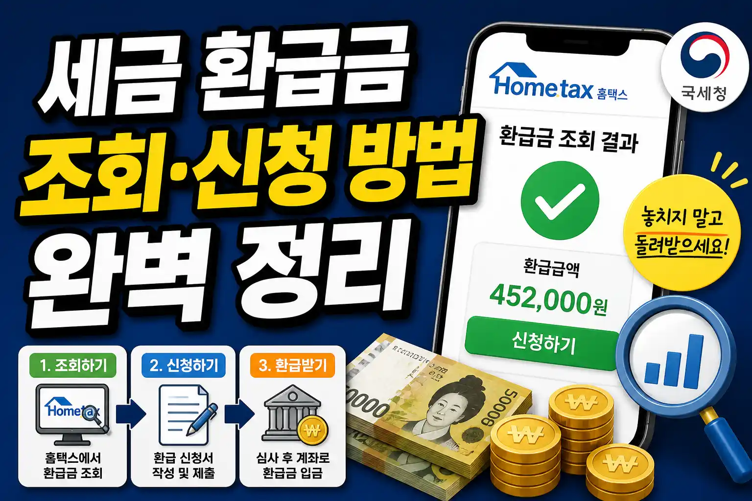 세금 환급금 조회 신청 방법 대표이미지