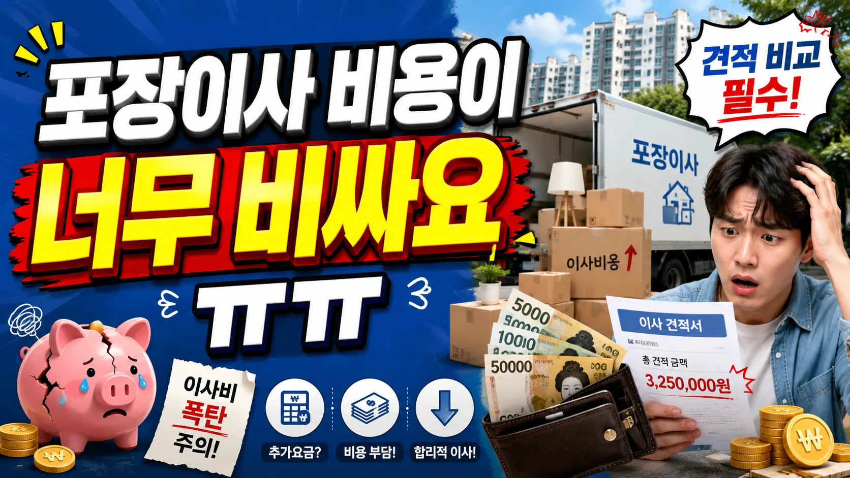 포장이사 비용이 너무 비싸요 문구 배너